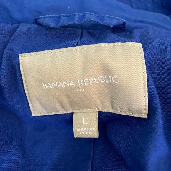 Women’s Banana Republic Distressed Blue Button up Jacket Size Large - Picture 11 of 12